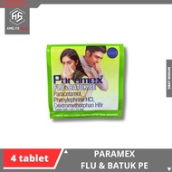 Paramex Flu and PE Cough 1 Strip Contains 4 Flu Medicine Tablets Accompanied by Cough Without Phlegm