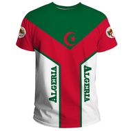 Algeria T-Shirt For Men 3D Print Algerian Flag Emblem Tees Streetwear Casual Fashion Oversized Short