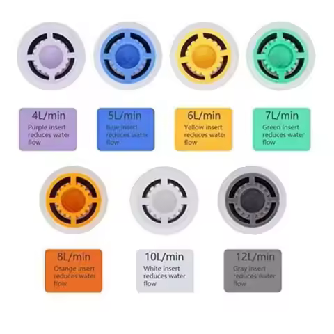 5pcs Shower Head Flow Control Water Saver Device Flow Reducer Limiter 7 Different Flow Hose Restrict