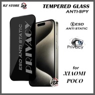 LAYAR TG PRIVACY FULL GLASS anti spy anti static XIA0MI POCOPHONE X3 X4 X5 X6 X7 X5S C3 C31 C40 C55 