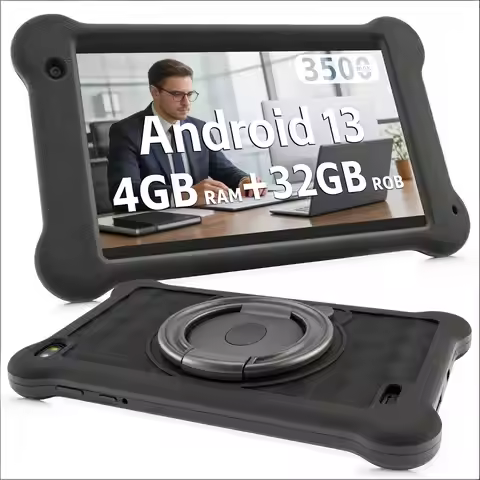 Paitanry Tablet 7 Inch Android 13 4GB RAM 32GB ROM Quad Core 1024*600 IPS 3500mAh Shockproof Case Ta