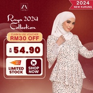 ZOE ARISSA BAJU KURUNG RAYA 2024 KURUNG MODEN FLORAL PRINTED DESIGN Kurung Peplum Design Ironless Murah MAHALINI Kurung