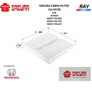 SAKURA CABIN AIRCON FILTER CA-16130, CA16130, 80291-TF0-J01,80292-TG0-T01, FOR HONDA VEZEL RU1,2,3,4,GRACE,FIT GE6,7,8,9