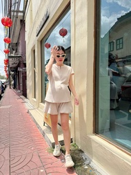 Minirin เซตเสื้อคลุมท้อง + กางเกงคลุมท้องทรงบอลลูน (ให้นมได้) M63 Nami balloon set