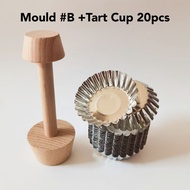 DIY Egg Tart Tamper Wooden Egg Tart Outer Pastry Shaper Egg Tart Cups Tart Cup Paper Liner