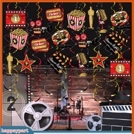happaypart|  Movie Theme Party Decorations Movie Night Birthday Banners Movie Night Hanging Swirls D