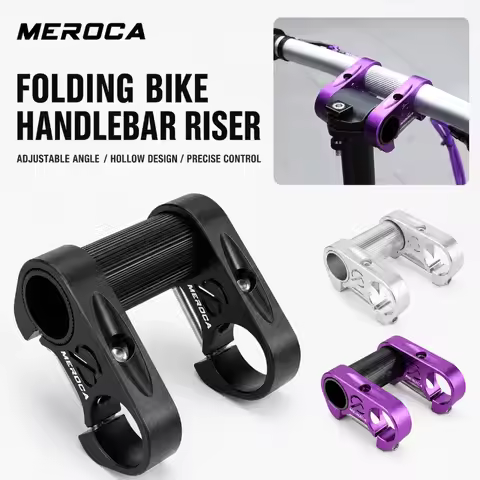 MEROCA Folding Bike Double Stem 25.4mm Aluminum Alloy Adjustable Handlebar Stems For DAHON SP8 Upgra