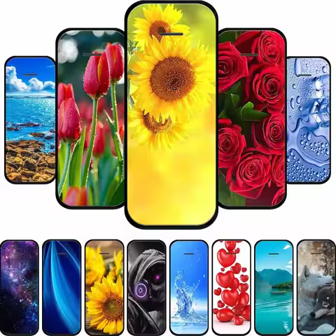 For Nokia 215 4G Phone Case 2.4" Fashion Pictures Black Silicone TPU Soft Back Cover Case For Nokia 