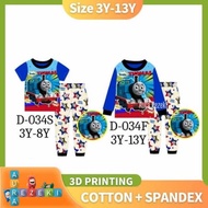 [3Y-13Y] Caluby Thomas And Friends Boy Cotton Baju Tidur Summer Pyjamas Kids Girls Sleepwear Nightwe