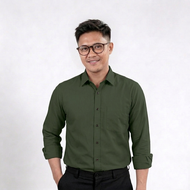 Kemeja Polos Army Lengan Panjang Lengan Pendek Kain Katun Nyaman