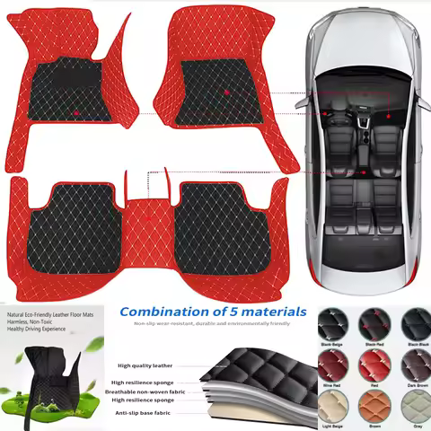 3D PU-leather Waterproof Custom Car Floor Mats For BMW 3er E46 1997-2004 Years 318-330 Auto Coche Ac