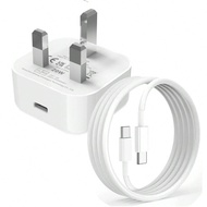 20W PD Fast Charger Kit: UK Plug 20W Fast Charging Power Adapter + 3.3ft/100cm USB-C To USB-C Fast C