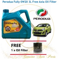 (100% Original ) New Packing Perodua Fully Synthetic SAE 0W-20 0w20 Engine Oil 3L FREE Perodua Oil Filter bezza , axia , myvi 2018 15601-P2A12
