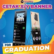 ready Cetak X Banner Wisuda Standing Banner - Free Desain murah