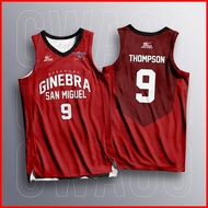 ◯  ◜ ✎ SCOTTIE THOMPSON RED/WHITE CHAMPION BARANGAY GINEBRA JERSEY 2023