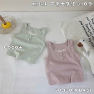 Guangzhou 2-strap t-shirt for HK KIDS girls, cute summer fashion tank top size for children 1-6 year