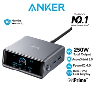 Anker Prime Charger, 250W 6-Port GaN Charging Station Fast Charging USB C Charger Adapter Desktop Mu