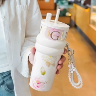 Aesthetic Large Capacity Straw Thermal Cup 20oz