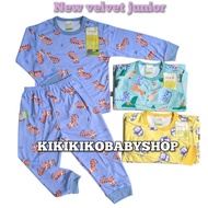 VELVET JUNIOR (3PCS) LONG BABY SET WITH VELVET MOTIF JUNIOR SERIES NB, SML, LB, XL, XXL, SNI.