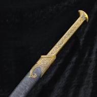 มีด​เดินป่า​ เอลฟ์ The Hobbit​ วัสดุใบ:เหล็กแมงกานีสสูง วัสดุด้ามจับ โลหะอัลลอยฝักไม้เนื้อแข็ง+หุ้มห