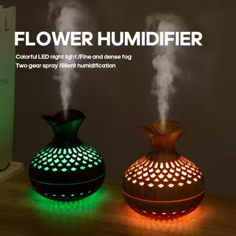 Wood Grain Humidifier 300ml USB Aroma Diffuser Atomizer USB Household Humidifier Hydrating Instrumen