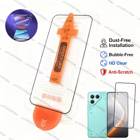 Full Cover Tempered Glass For Tecno Pova 7 Pro Glass For Tecno Pova 7 Pro Dust Free Screen Protector