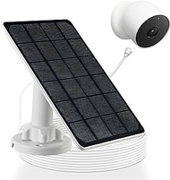 3w Solar Panel Compatible with Google Nest Camera Outdoor &amp; Indoor &amp; 2nd Generation (Battery Version) Cameras, Weather Resistant, Easy Install，IP66 Waterproof，4m Charging Cable (3W one Packed)