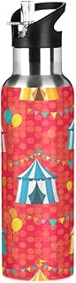 Circus Tents Red Insulated Water Bottle 32 Oz Leakproof Water Bottles, BPA-Free Sport Water Bottle I