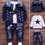 24 【HOT SALE】 Jaket budak lelaki Kids Boys Toddler s Tshirt Denim Jacket Jeans Set