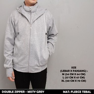 PLAIN DOUBLE ZIPPER JACKET - PLAIN DOUBLE ZIPPER JACKET - PLAIN DOUBLE ZIPPER JACKET HOODIE JACKET 0