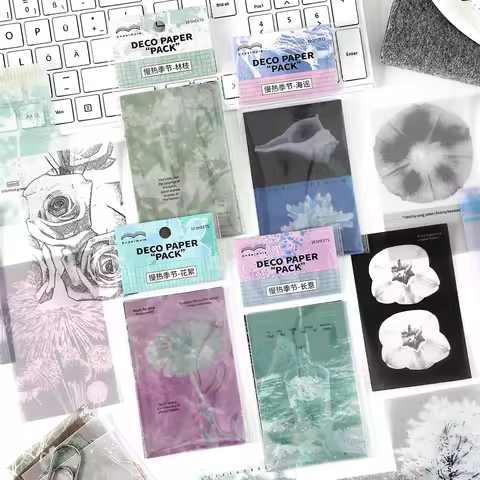 8packs/LOT Slow Heat Season series cute lovely retro decorative tracing paper paper memo pad