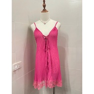 Second-hand 2hand vintage thrift y2k pink summer lace two-piece dress
