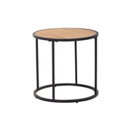 Bradford Lamp Table - Oak colour top, Matt Black Epoxy colour frame