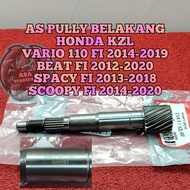 AS PULY BELAKANG KUALITAS ASLI ORIGINAL HONDA AHM KZL UNTUK MOTOR BEAT FI 2012-2020  SPACY FI 2013-2018  SCOOPY FI 2014-2020  VARIO 110 FI 2014-2019 PRESISI KUAT AWET DAN TIDAK BENGKOK AS PULI PULLY