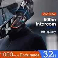 HITAM Intercom Helmet Bluetooth 2 Riders Call Music Headset Helmet Motorcycle IP67 1000mAh Black Y80