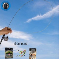 Joran set super lentur reel tokos 120cm  pancing (gagang kayu hitam)