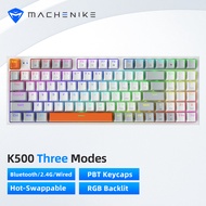 Machenike K500 Hot Swappable Mechanical Keyboard Three Modes Wireless Bluetooth/2.4G/ Wired Keyboard Gaming Keyboard 90% Keys RGB Backlit  Brown/White/Red Switch for Android Tablet Windows Computer Laptop