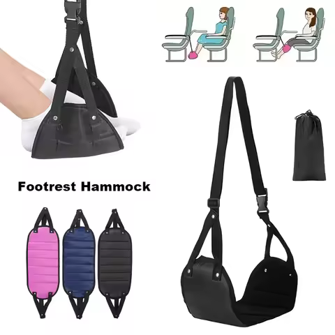 Portable Adjustable Footrest Hammock for Airplane Travel Long Flight Bus Train Office Travel Accesso