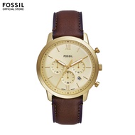 Fossil Mens Neutra Chronograph Watch ( FS6113 ) - Quartz Gold Case Round Dial 22 MM Brown Leather Ba