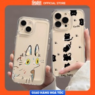 Cats Transparent iPhone 12 Pro Max/13 Pro Max/15 Pro Max/15 Pro Max/17 Pro Max Space Case