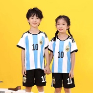 HOBIBEAR Áo Thi Đấu Bóng Đá Đội Tuyển Quốc Gia Messi Số 10 Sân Nhà Argentina Áo Thi Đấu Trẻ Em In Kỹ