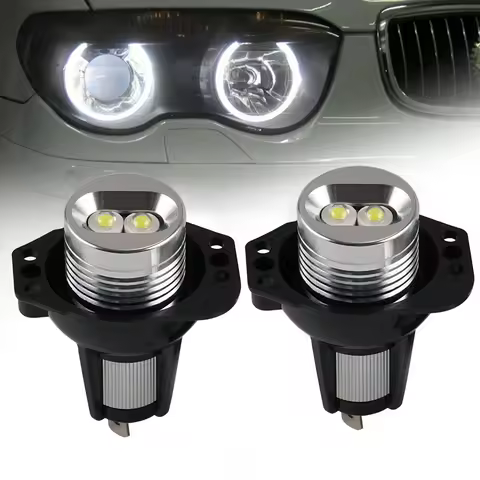 For BMW E90 E91 325i 325xi 328i 328xi 335i 335xi M3, 2pcs 10W LED Angel Eyes Ring Marker Bulbs 6000K