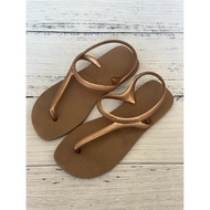 PRELOVED Havaianas sandal rubber gold US6 ORIGINAL 100%