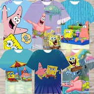 SpongeBob Printed boys' short-sleeved T-shirt for summer daily casual party outfit, home game boy