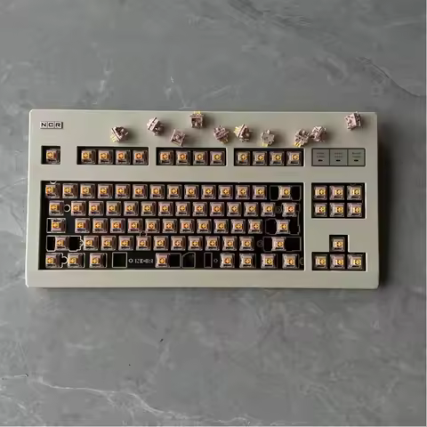 NCR80 R2/R3 Retro White Mechanical Keyboard Kit Hot-swap WK/WKL ANSI ISO Compatible QMK VIAL