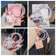 Cute Cartoon Charger Data Cable Case Protector Winding Kit compatible for Apple 18W 20W Fast Charger