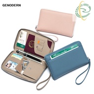 At0 GENODERN RFID Blocking Fresh Multi-functional Passport Holder Cowhide Large Capacity Authentic C