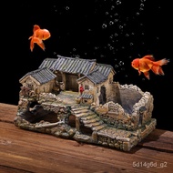 superior productsCreative Fish Tank Landscape Decoration Full Set Aquarium Micro Landscape Old House Shrimp Shelter Buil