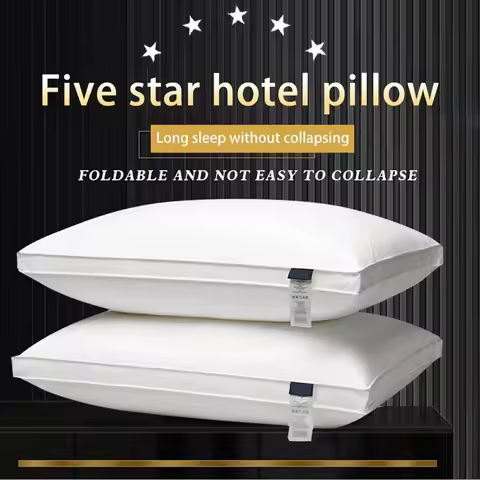 5 Star Hotel Pillow, 100% Cotton Bed Pillow, Ergonomic Neck Support Pillow for Adults Home