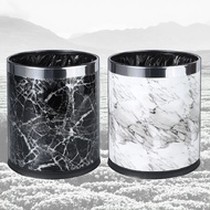 Marble Pattern 10L Trash Can Bin Diameter 23Cm Height 27Cm Waste Bins / Nordic Ins Round Trash Can F
